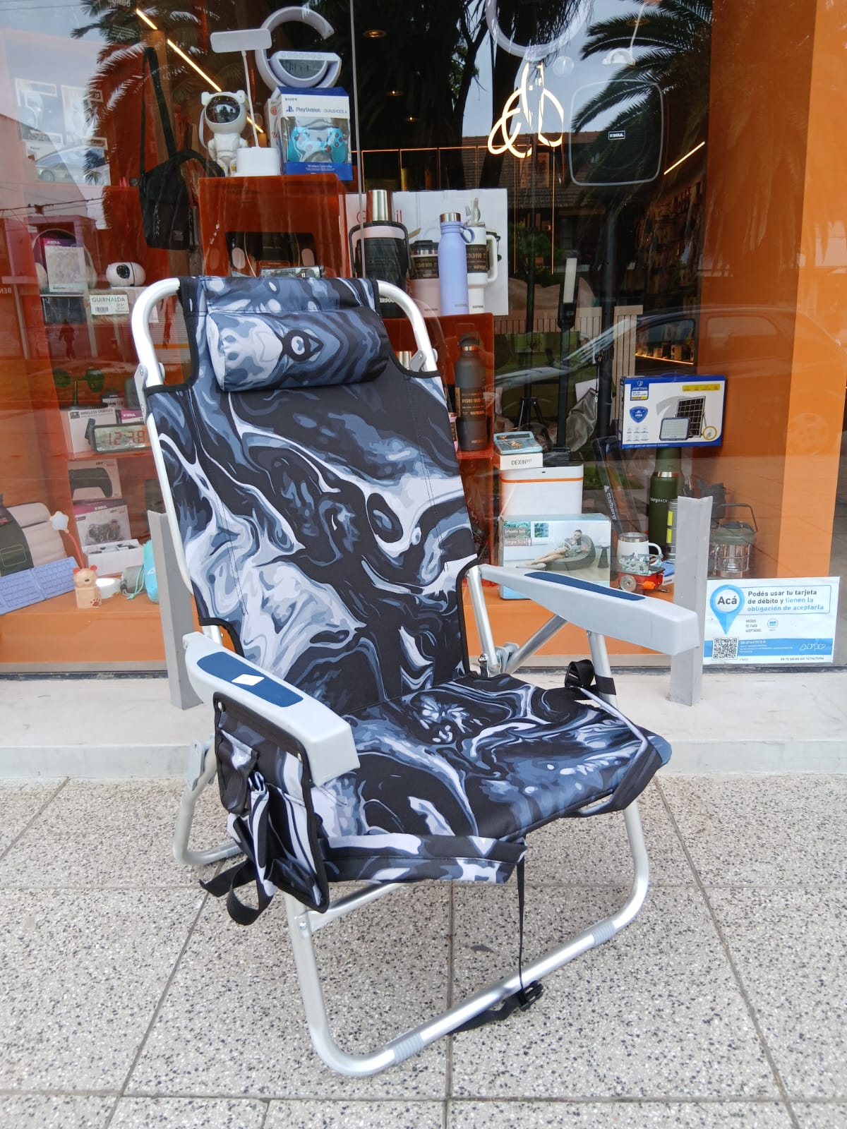 Sillón Reclinable Marmolado para Playa/Camping/Jardín